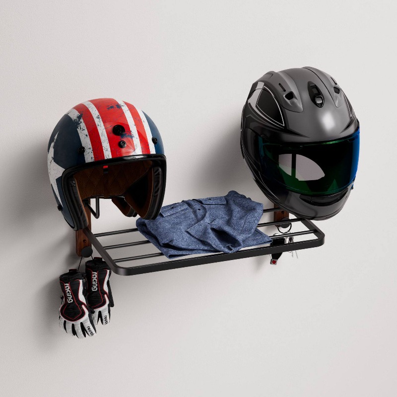 Cycling Gear Shelf - Suporte Multifuncional de Parede para Capacete,