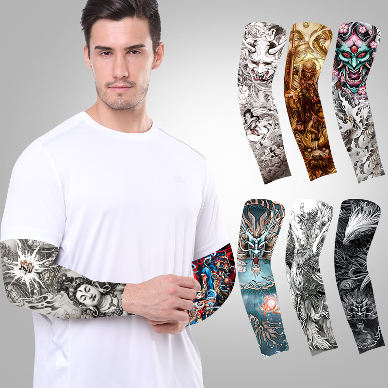 1 pc verão tatuagem manga uv s - Cycling Gloves avaliação e preço