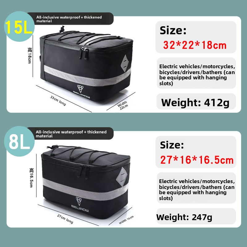 Bolsa traseira de bicicleta 8l - Cycling Gear Shelf avaliação e preço